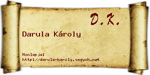 Darula Károly névjegykártya